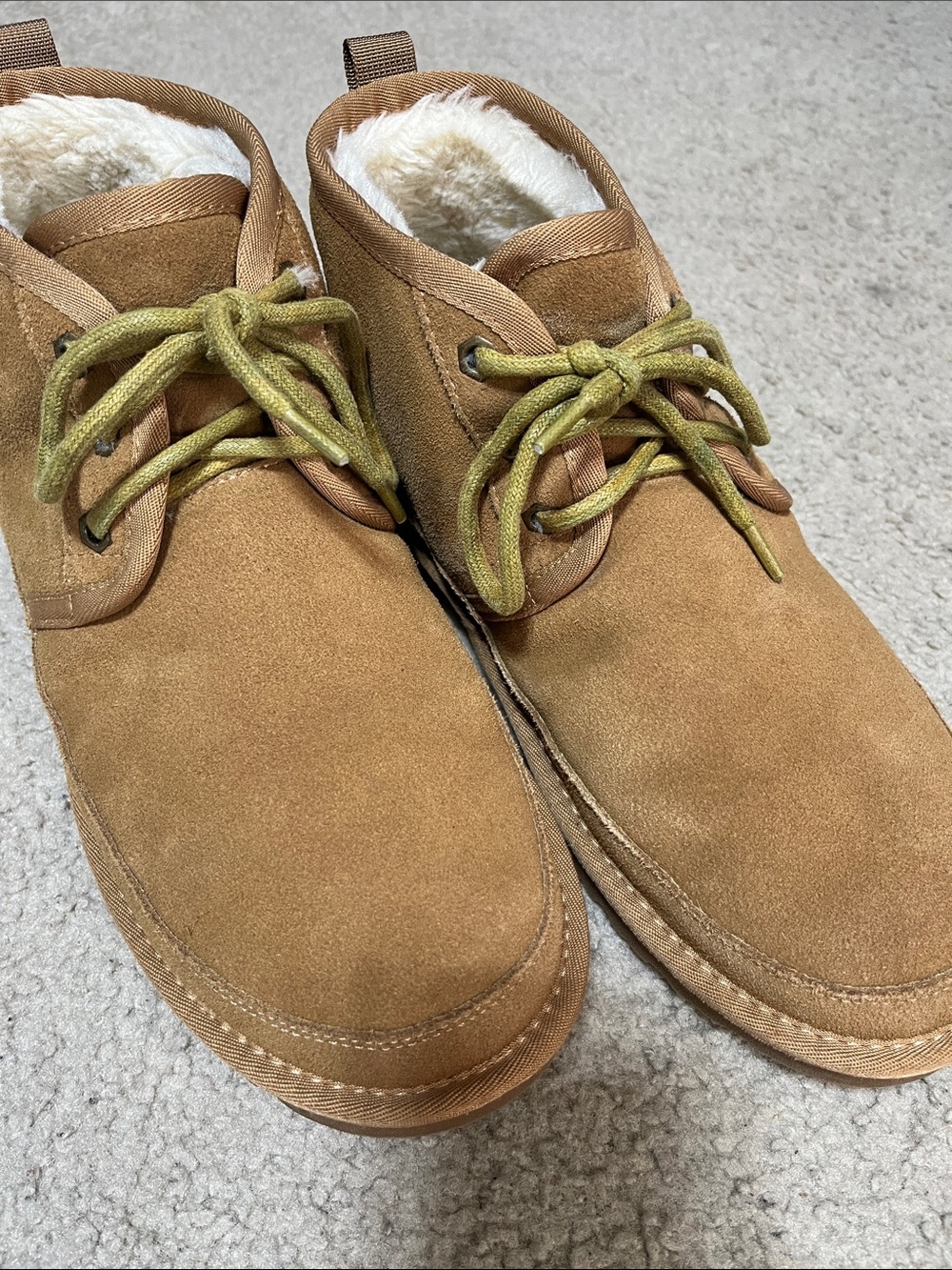 Men's Suede Chukka Boots in Tan with Faux-Shearling Lining